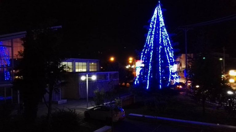 Φωταγωγήθηκε το Χριστουγεννιάτικο δέντρο στον προαύλιο χώρο του Δικαστικού Μεγάρου Αιγίου