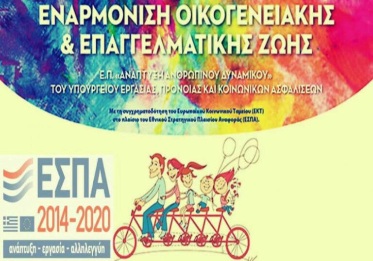 Αιγιάλεια: Πρόσκληση για τη δράση «Εναρμόνιση Οικογενειακής και Επαγγελματικής Ζωής»