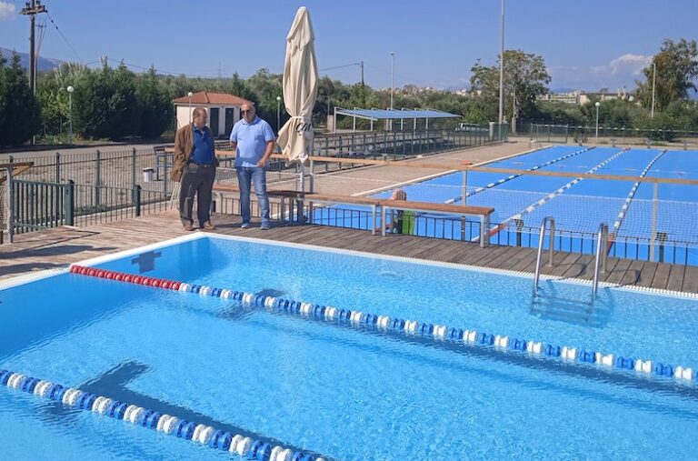 Επίσκεψη Καλογερόπουλου στα υπό κατασκευή έργα στο Κολυμβητήριο Αιγίου