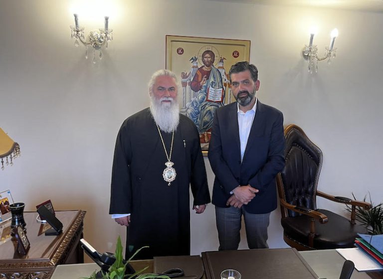 Συνάντηση του Μητροπολίτη κ. Ιερωνύμου με τον υποψήφιο βουλευτή Αχαΐας της Ν.Δ. Νίκο Σπηλιόπουλο