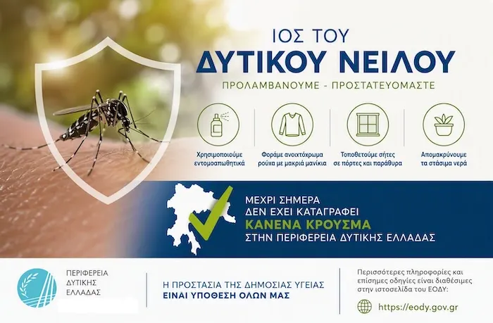 Μαστοράκου: «Κανένας εφησυχασμός για τον Ιό του Δυτικού Νείλου – Συνεχίζουμε την πρόληψη και την επιτήρηση”