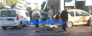 Αίγιο: Τροχαίο στη συμβολή Βασ. Κωνσταντίνου και Νικ. Σολιώτη – Υλικές ζημιές, χωρίς τραυματισμούς